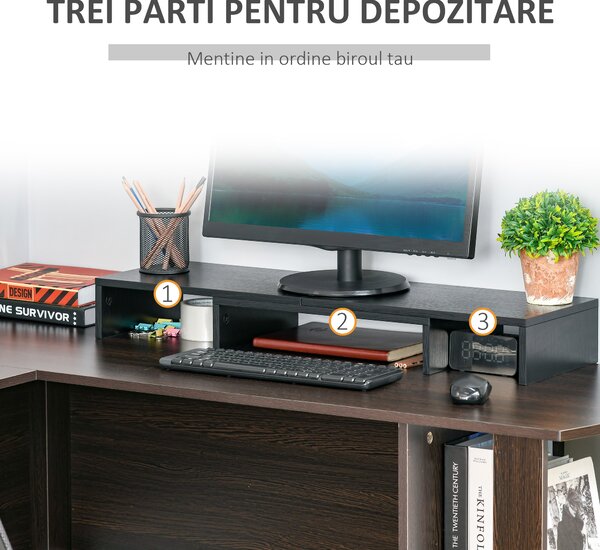 Vinsetto Suport PC pentru unul/ doua monitoare cu lungime si unghi reglabil, stand ridicare ecran pentru laptop, computer | Aosom Romania
