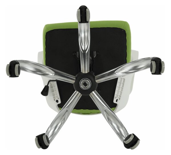 Scaun birou TAXIS, verde/alb/crom, stofa/plastic/metal, 64x63x118/127