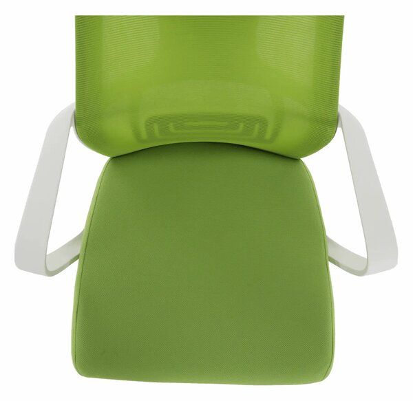 Scaun birou TAXIS, verde/alb/crom, stofa/plastic/metal, 64x63x118/127
