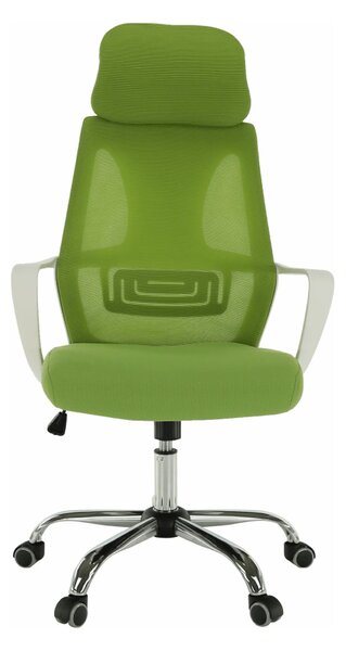 Scaun birou TAXIS, verde/alb/crom, stofa/plastic/metal, 64x63x118/127