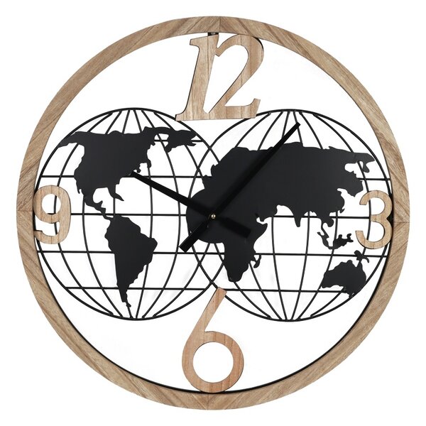 Ceas de perete Woglo Pako World Negru 60x3x60 cm