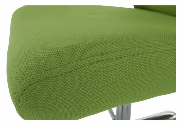 Scaun birou TAXIS, verde/alb/crom, stofa/plastic/metal, 64x63x118/127