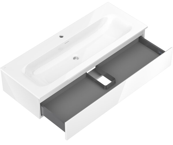 Mexen Orio, mobilier de baie 120 cm cu lavoar Vela, 1 sertar, alb lucios, 91A10-12023-1-BF00-W23M00