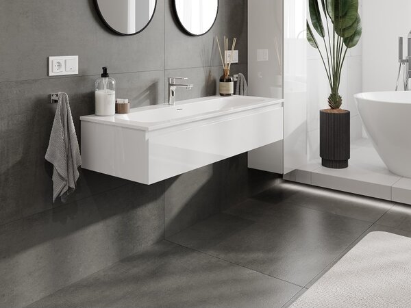 Mexen Orio, mobilier de baie 120 cm cu lavoar Vela, 1 sertar, alb lucios, 91A10-12023-1-BF00-W23M00
