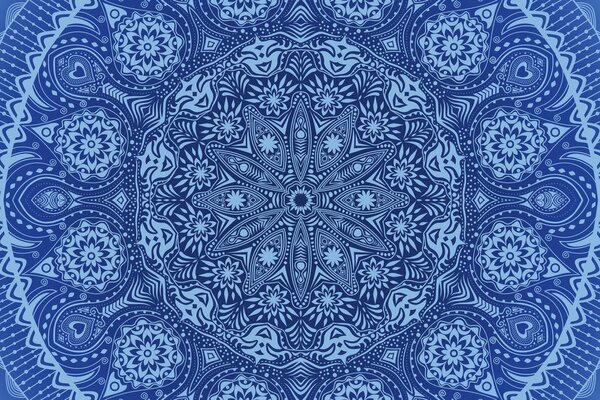 Tablou Mandala ornamentală cu dantelă în culoarea albastră