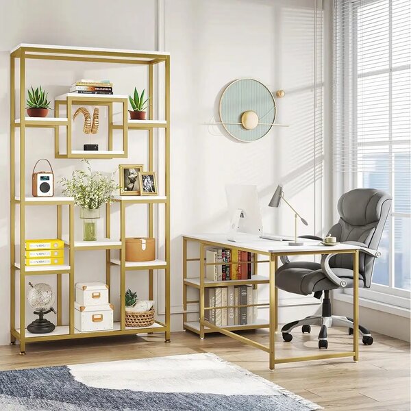 Biblioteca Dani din metal culoare auriu 182 cm