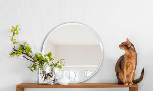 Oglindomat.ro Oglinda rotunda moderna rama alba Oglinda rotunda moderna rama alba fi 40 cm ls-fi40-kffffff