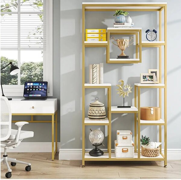 Biblioteca Dani din metal culoare auriu 182 cm