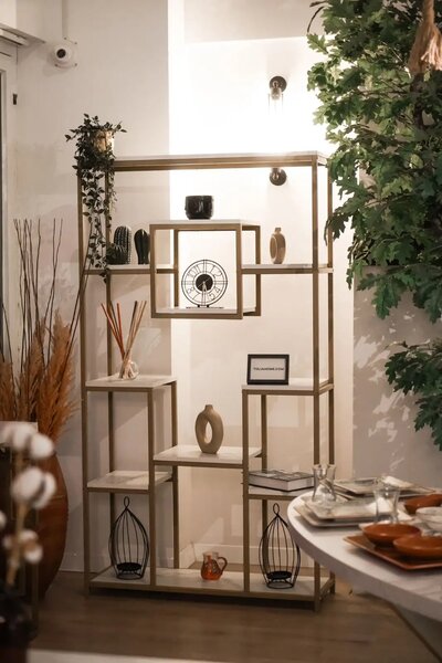 Biblioteca Dani din metal culoare auriu 182 cm