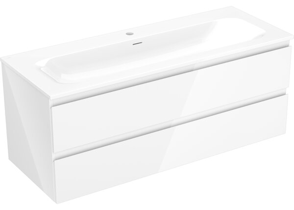 Mexen Orio, mobilier baie 120 cm cu lavoar Vela, 2 sertare, alb lucios, 91A10-12047-2-BFF00-W23M00