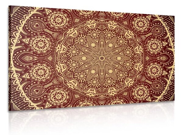 Tablou Mandala ornamentală cu dantelă în culoarea vișinie