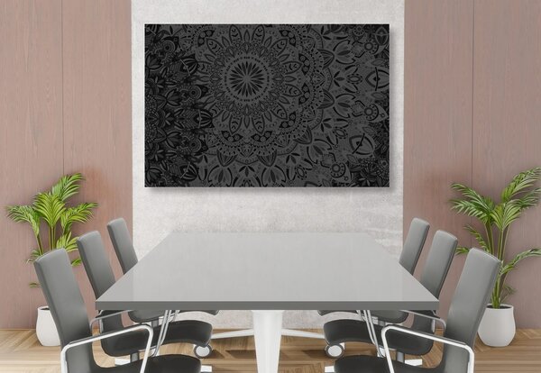 Tablou Mandala elegantă în design alb-negru