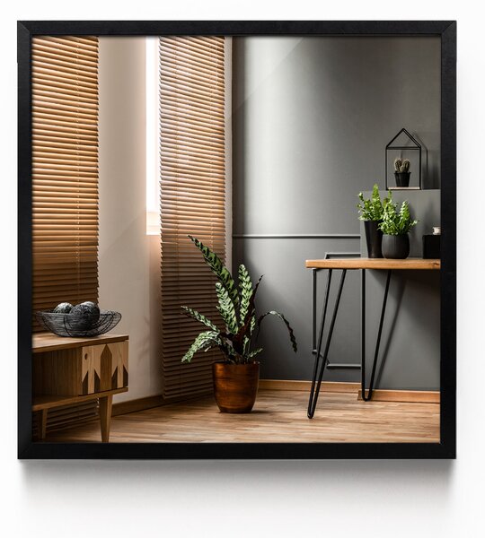Oglindomat.ro Dreptunghiulara oglinda dormitor cu rama neagra Dreptunghiulara oglinda dormitor cu rama neagra 50x50 cm lsmbe-50x50-k1f1b1a