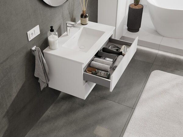 Mexen Orio, mobilier de baie 80 cm cu lavoar Otis, 2 sertare, alb mat, 91A10-08047-2-BFF01-W18M01