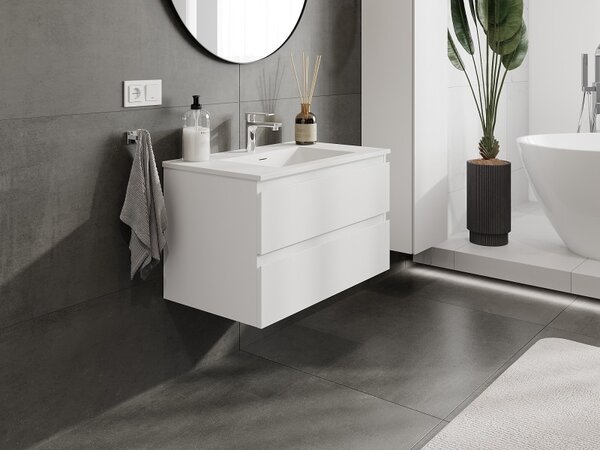 Mexen Orio, mobilier de baie 80 cm cu lavoar Otis, 2 sertare, alb mat, 91A10-08047-2-BFF01-W18M01