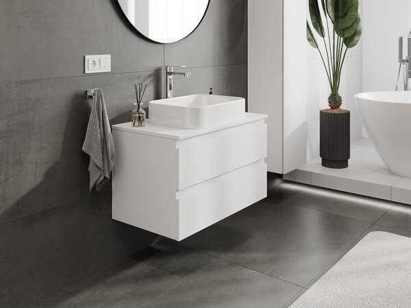 Mexen Orio, mobilier de baie 80 cm cu blat, 2 sertare, alb mat, 91A10-08047-2-BFFC01