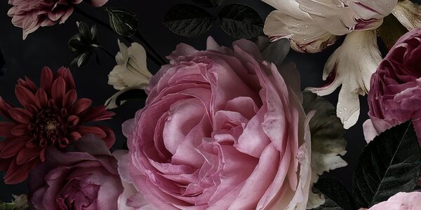 Tablou buchet de flori în prim plan