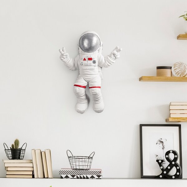 Accesoriu decorativ de perete Yak-001 Astronaut Alb 35x47x10 cm