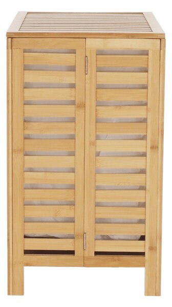 Cos de rufe MENORK, stejar, bambus/material textil, 50x35x60 cm