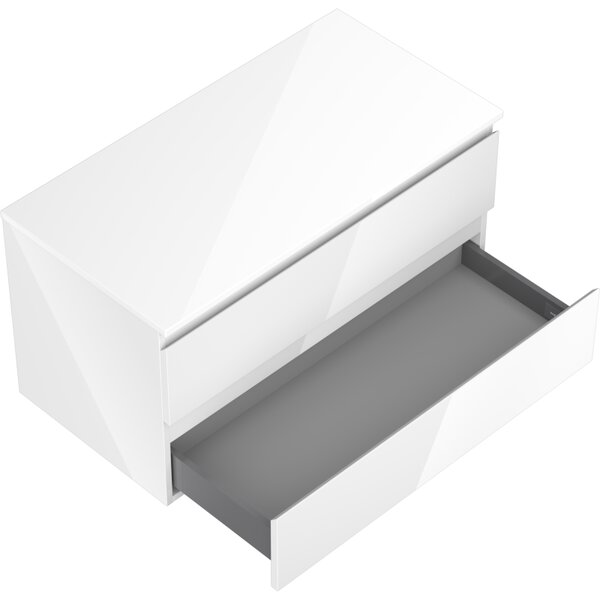Mexen Orio, mobilier de baie 90 cm cu blat, 2 sertare, alb lucios, 91A10-09047-2-BFFC00