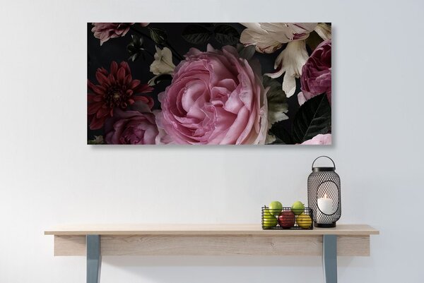 Tablou buchet de flori în prim plan