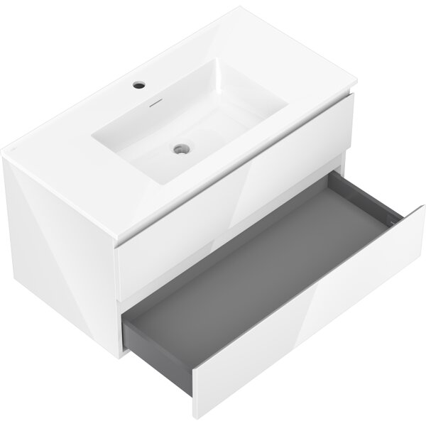 Mexen Orio, mobilier de baie 90 cm cu lavoar Otis, 2 sertare, alb lucios, 91A10-09047-2-BFF00-W18M00