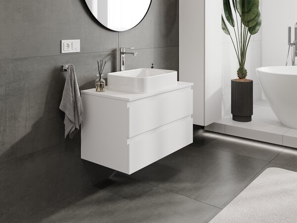 Mexen Orio, mobilier baie 80 cm, 2 sertare, alb mat, 91A10-08047-2-BFF01