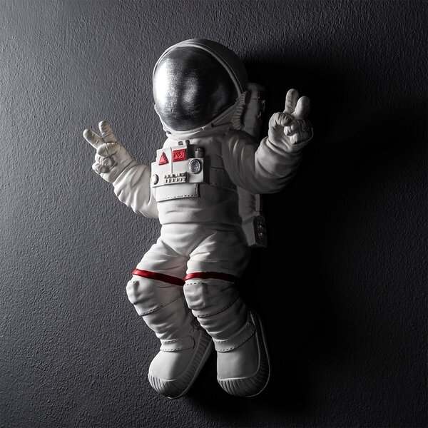 Accesoriu decorativ de perete Yak-001 Astronaut Alb 35x47x10 cm