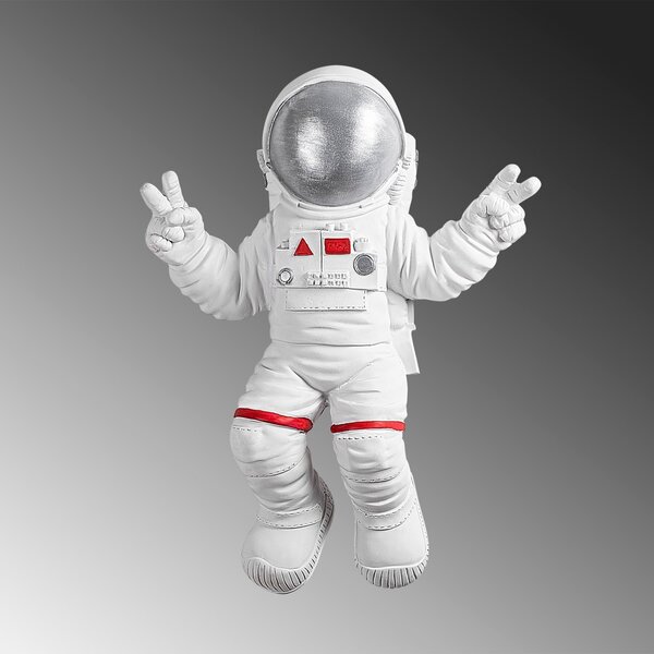 Accesoriu decorativ de perete Yak-001 Astronaut Alb 35x47x10 cm