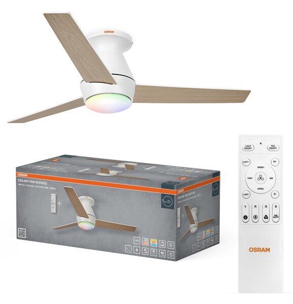 Osram - Ventilator de tavan LED RGB dimabil NORDES LED/18W/230V 3000-6500K + telecomandă