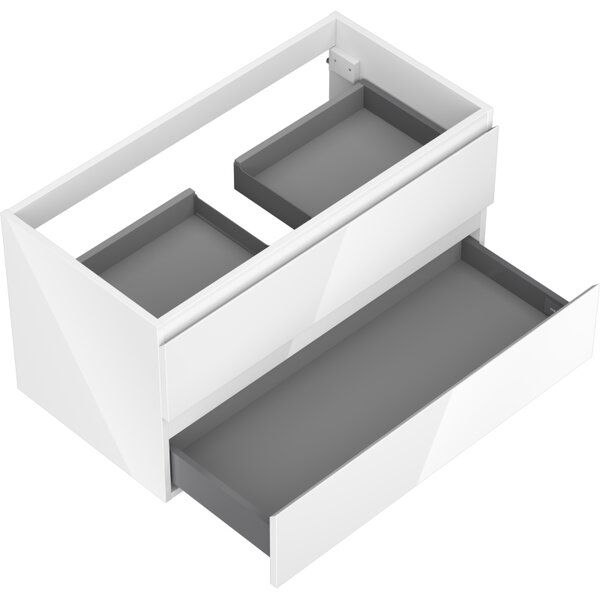 Mexen Orio, mobilier baie 90 cm, 2 sertare, alb lucios, 91A10-09047-2-BFF00