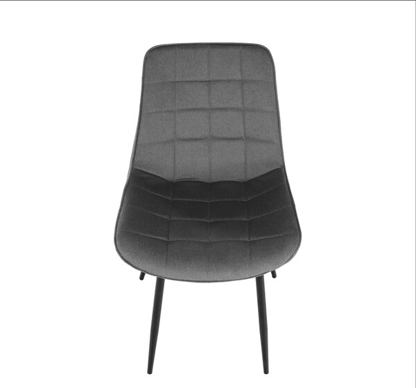 Scaun SARIN, gri/negru, catifea/metal, 54x64x82 cm