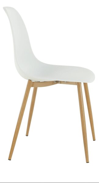 Scaun SINTIA, alb/stejar, plastic/metal, 46x53x85 cm