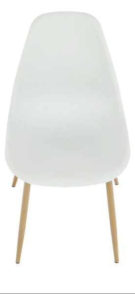 Scaun SINTIA, alb/stejar, plastic/metal, 46x53x85 cm