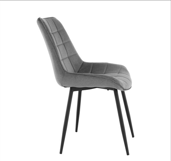 Scaun SARIN, gri/negru, catifea/metal, 54x64x82 cm