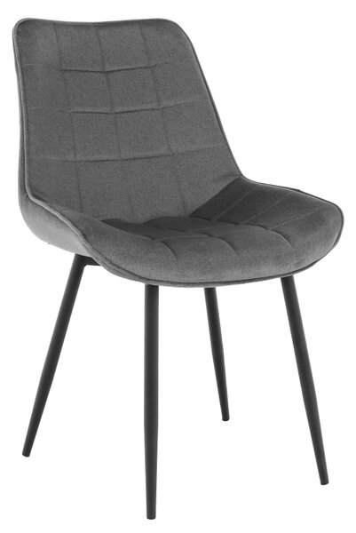 Scaun SARIN, gri/negru, catifea/metal, 54x64x82 cm
