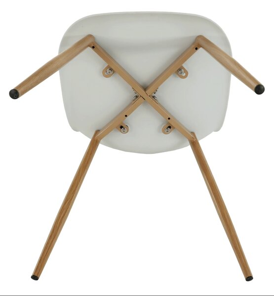 Scaun SINTIA, alb/stejar, plastic/metal, 46x53x85 cm