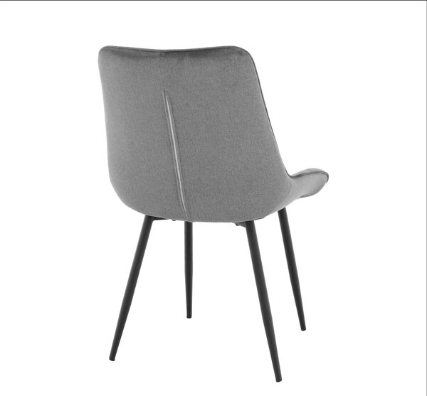 Scaun SARIN, gri/negru, catifea/metal, 54x64x82 cm