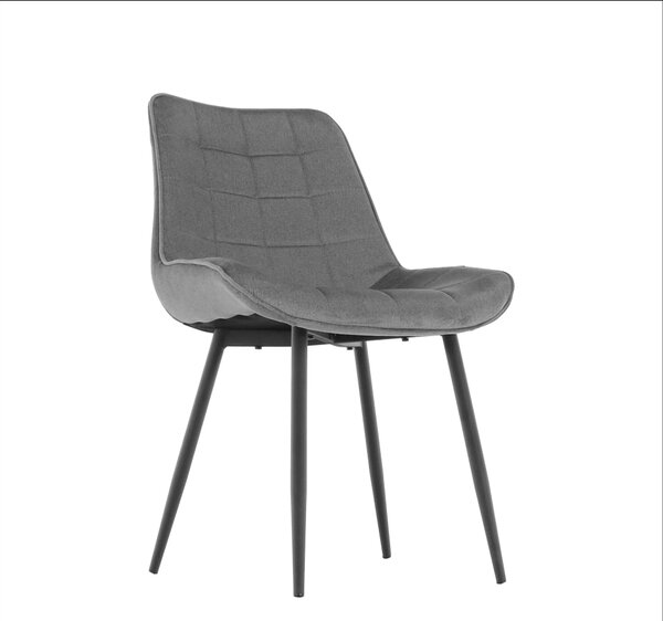 Scaun SARIN, gri/negru, catifea/metal, 54x64x82 cm