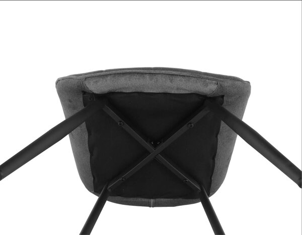 Scaun SARIN, gri/negru, catifea/metal, 54x64x82 cm