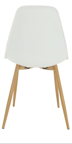 Scaun SINTIA, alb/stejar, plastic/metal, 46x53x85 cm