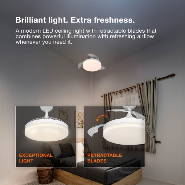 Osram - LED RGB, lumină reglabilă cu ventilator CIERZO LED/35W/230V 3000-6500K + telecomandă