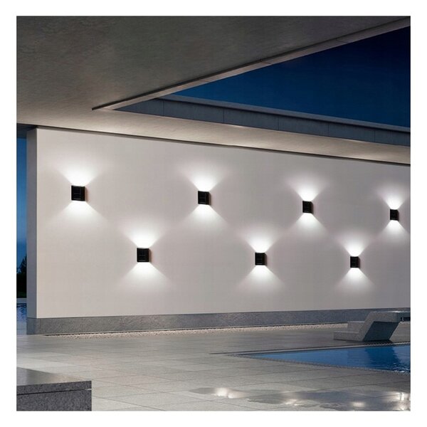 Lampa solara LED pentru fatada, 20 lm, IP65, lumina neutra, senzor crepuscular, negru