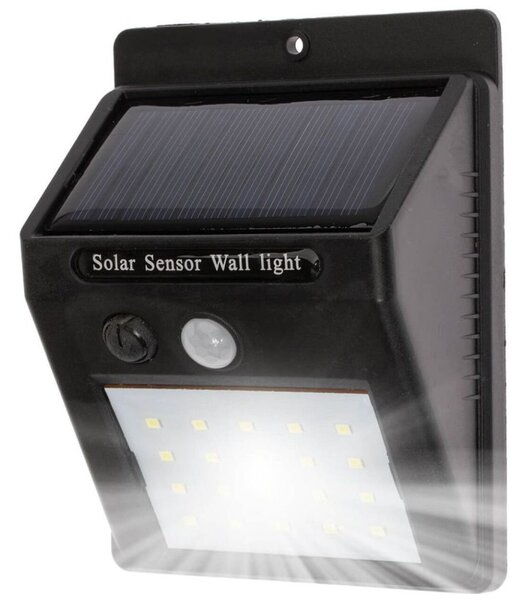 Lampa solara LED, 20xSMD, senzor de miscare raza 3 m, putere 3W, lumina 5500-6000K, IP65
