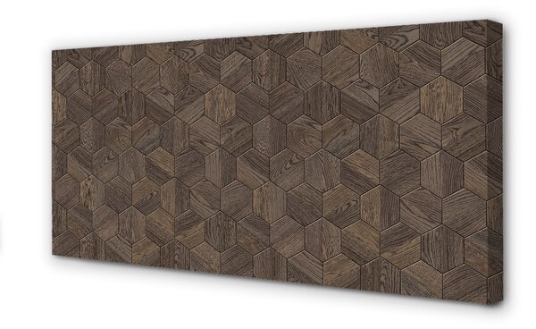 Tablouri canvas hexagoane din lemn