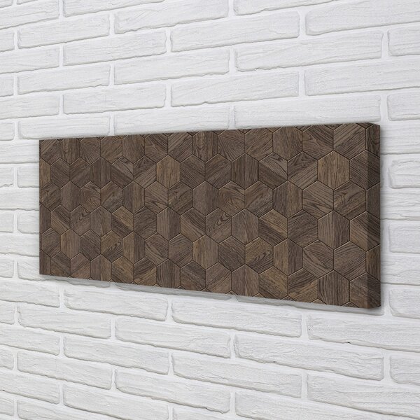 Tablouri canvas hexagoane din lemn