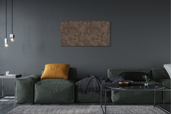 Tablouri canvas hexagoane din lemn