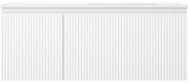 Mexen Rivel, mobilier baie 120 cm cu lavoar dreapta Otis, 1S, 1D, canelat, alb mat, 91A23-12047-3-BBFF01-W18P01
