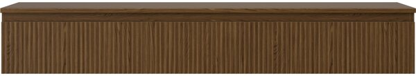 Mexen Rivel, mobilier de baie 160 cm cu blat, 1 sertar, canelat, nuc, 91A20-16023-1-BFC86