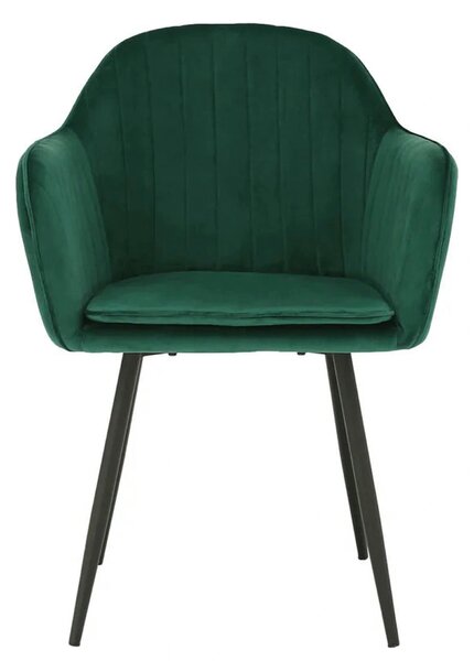 Scaun ZIRKON, verde smarald/negru, catifea/metal, 56x55x82 cm